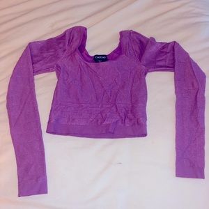 Bebe bodycon cropped long sleeve top